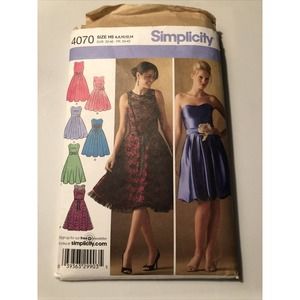 Misses' Special Occasion DRESSES Sz 6 -14 Simplicity #4070